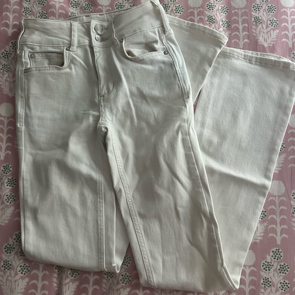 We the Free Bootcut/Mini Flare White Jeans